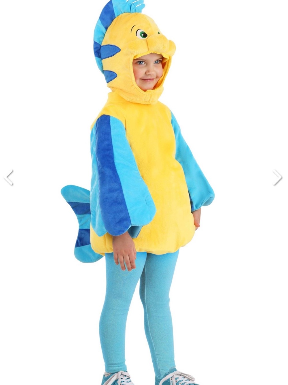 Disney The Little Mermaid Flounder Halloween Costume. Toddler size 4T NWOT
